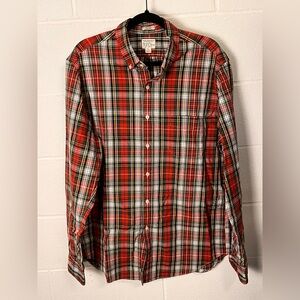 NEW J. Crew Red and Black Plaid Shirt Size L